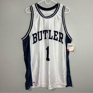NEW Vintage Dodger Butler Bulldogs #1 White Blue Basketball Jersey Mens Large